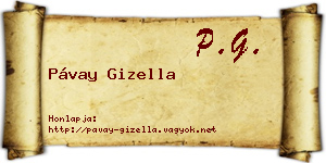 Pávay Gizella névjegykártya